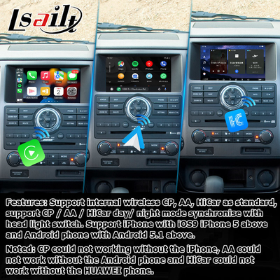 Nissan Armada TA60 gaya pabrik antarmuka video multimedia Android, mendukung nirkabel Carplay Android Auto