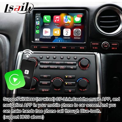 Lsailt Android Multimedia Interface untuk GT-R GTR R35 2011-2016 Wireless Carplay Interface Termasuk YouTube, GPS,8+128 GB