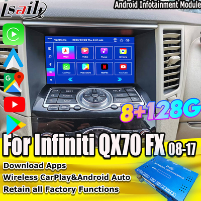 Lsailt 8G Android Multimedia Interface untuk Infiniti QX70 FX35 FX37 2008-2017 Terintegrasi Wireless CarPlay, Android Auto