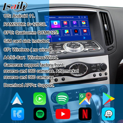 Lsailt 8G Android Multimedia Interface untuk Infiniti Q40 Q60 G37 G35 Modul Infotainment Terintegrasi Wireless CarPlay
