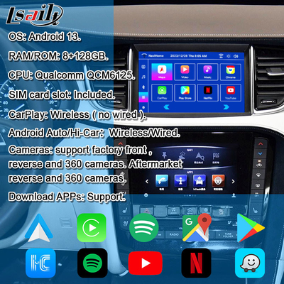 8+128G Android Navigation Box Modul Infotainment untuk Infiniti QX50 2018-2020 EX QX80 dengan Wireless CarPlay, Antarmuka Android