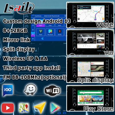 Car Video Interface nirkabel carplay android auto Android 13 TOYOTA Highlander