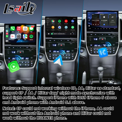 Kotak navigasi mobil Android 13 untuk Toyota LC200 GXR Fujitsu unit Carplay waze youtube tampilan belakang dll