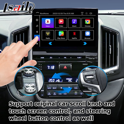 Kotak navigasi mobil Android 13 untuk Toyota LC200 GXR Fujitsu unit Carplay waze youtube tampilan belakang dll