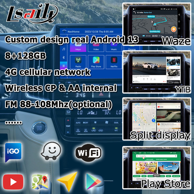 Antarmuka video Android 13 untuk Toyota Land Cruiser LC200 GXR dengan tampilan belakang WiFi carplay android auto