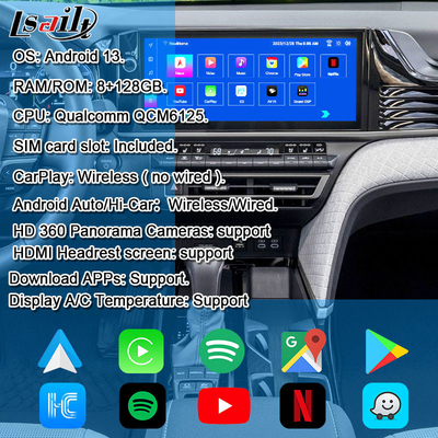 Android 13 Multimedia Video Interface untuk Toyota Camry 2025 Sienna RAV-4 OEM Retrofit Infotainment Module Termasuk YouTube, NetFlix, Google Play