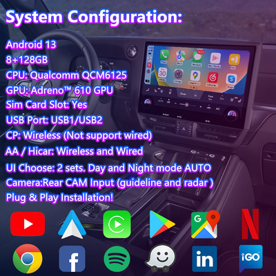 Lsailt Android Carplay Multimedia Video Interface untuk 2024-Present Lexus GX GX550