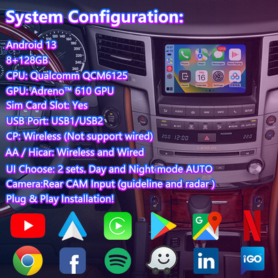 Lsailt Android Multimedia Video Interface untuk 2012-2015 Lexus LX 570 LX570