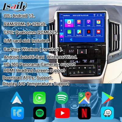 Antarmuka Multimedia Android untuk Land Cruiser GX_R 2018-2021 LC200 Peningkatan Retrofit Apple CarPlay & Android Auto Nirkabel