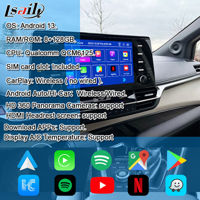 Integrasi OEM dan Retrofit Antarmuka Android untuk Toyota Sienna 2018-2021 Camry, RAV-4 Dukungan multimedia dalam mobil YouTube, NetFlix, Kamera 360 derajat