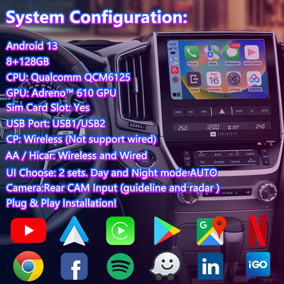 Antarmuka Video Multimedia Android Lsailt untuk Toyota Land Cruiser 200 LC200 VX VXR VX-R 2016-2021