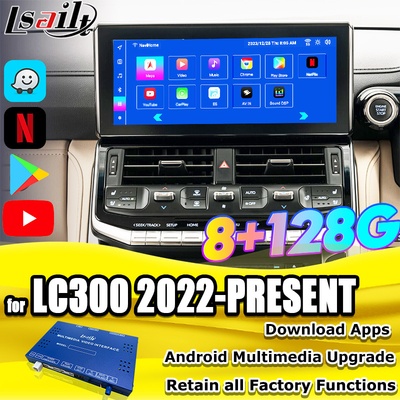 Modul Peningkatan Android OEM Lsailt untuk Land Cruiser 300 2022-Sekarang Integrasi Antarmuka Android YouTube, Waze, Play Store