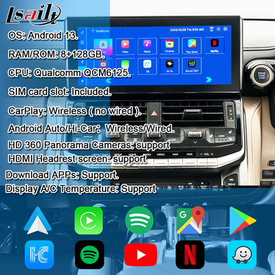 Modul Peningkatan Android OEM Lsailt untuk Land Cruiser 300 2022-Sekarang Integrasi Antarmuka Android YouTube, Waze, Play Store