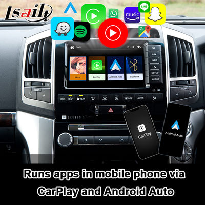 Antarmuka Apple CarPlay Plug and Play untuk Land Cruiser 200 2013-2021 Multi-Bahasa, Kamera 360, Dukungan Kamera Mundur