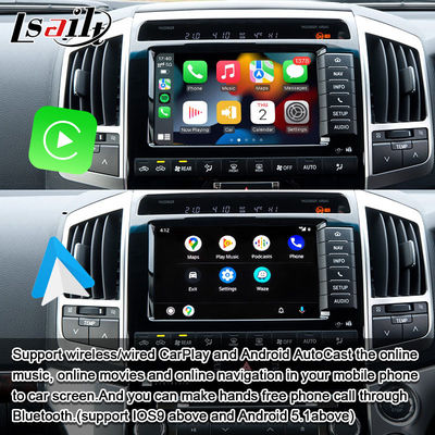 Antarmuka Apple CarPlay Plug and Play untuk Land Cruiser 200 2013-2021 Multi-Bahasa, Kamera 360, Dukungan Kamera Mundur