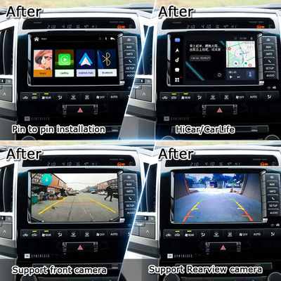 Antarmuka Apple CarPlay Plug and Play untuk Land Cruiser 200 2013-2021 Multi-Bahasa, Kamera 360, Dukungan Kamera Mundur
