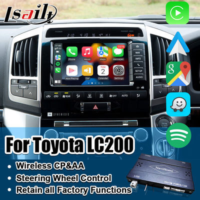 Antarmuka Apple CarPlay Plug and Play untuk Land Cruiser 200 2013-2021 Multi-Bahasa, Kamera 360, Dukungan Kamera Mundur