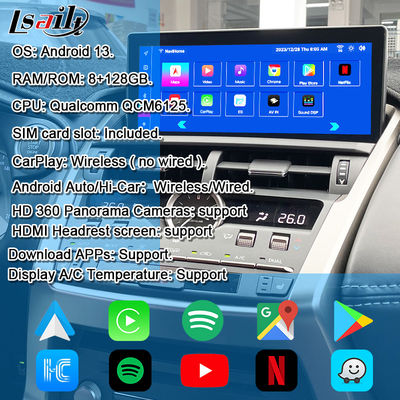 Lexus Android Screen 8 Core Qulcomm Multimedia Display untuk LEXUS NX200T NX300H 2014-2021 Dukungan Joystick Rotary Knot Control, YouTube, Google Play, CarPlay