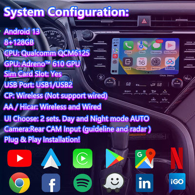 Andorid Carplay Car Navigation Box Multimedia Video Interface Untuk Toyota Camry