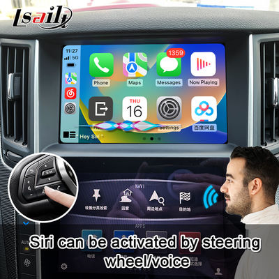 Q50 Q60 OEM Apple CarPlay Modul Peningkatan Integrasi Pencerminan Telepon Seluler, Tampilan Suhu AC, Google Map, Spotify