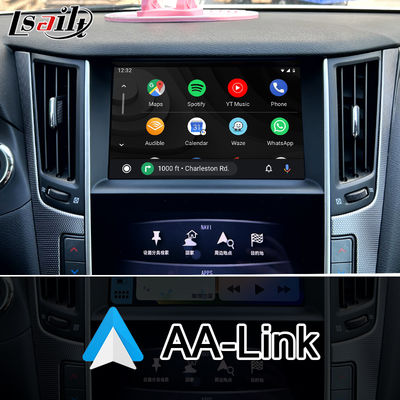 Q50 Q60 OEM Apple CarPlay Modul Peningkatan Integrasi Pencerminan Telepon Seluler, Tampilan Suhu AC, Google Map, Spotify