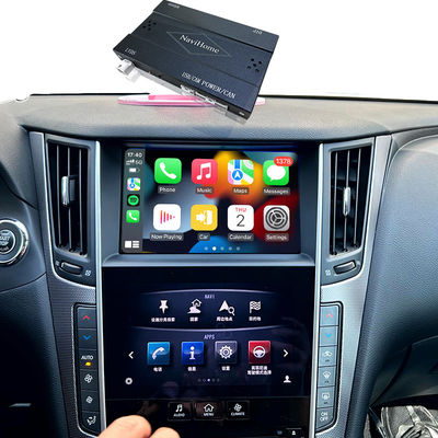 Q50 Q60 OEM Apple CarPlay Modul Peningkatan Integrasi Pencerminan Telepon Seluler, Tampilan Suhu AC, Google Map, Spotify
