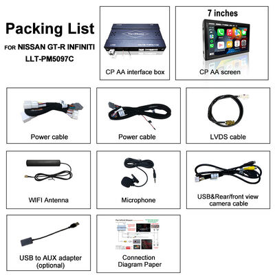 Lsailt Layar Android Auto CarPlay Nirkabel 7 Inci untuk Infiniti G37 G25 G35 Skyline 370GT (V36) Q40 2007-2014 Tampilan Sentuh HD