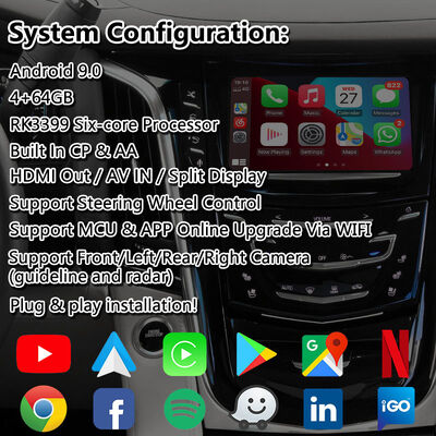 Lsailt Android Carplay Video Interface untuk 2015-2020 Cadillac Escalade CUE System