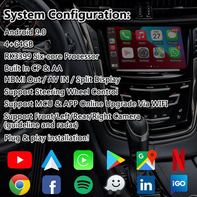 Lsailt Android GPS Navigasi Video Interface untuk 2013-2019 Cadillac CTS CUE System dengan Carplay