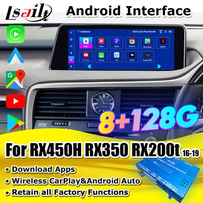 Modul Upgrade Android OEM untuk Lexus RX450h, RX350 RX270 2016-2021 Integrasi Wireless CarPlay, Android Auto, YouTube, NetFlix
