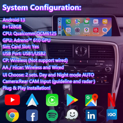Antarmuka Video Lsailt Android Carplay Lexus untuk RX 350 RX450h RX200t RX350L RX450L RX300 RX350 2016-2019