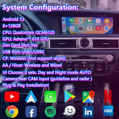 Lsailt Android Car Multimedia Interface untuk Lexus GS300h GS200t GS350 GS450h GSF GS L10 2016-2020