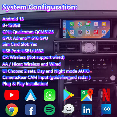 Lsailt Android Carplay Interface untuk Lexus IS200T IS300H IS350 IS300 F Sport AWD IS XE30 2017-2020