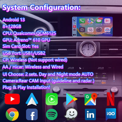 Lsailt Android Car Video Interface untuk 2014-2018 Lexus RC 350 RC200t RC300h RC350 RCF RC300