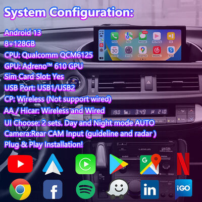 Lsailt Android Navigasi Video Interface untuk Lexus CT 200h FSport 2017-2022