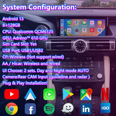 Lsailt Android Carplay Video Interface untuk Lexus RC 300h 350 300 F Sport 2018-2023