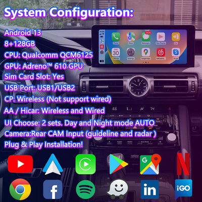 Lsailt Android Carplay Video Interface untuk 2020-Present Lexus IS 500 IS300 IS350 IS300h IS500