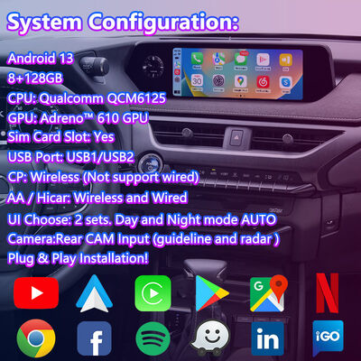 Lsailt Android Carplay Multimedia Screen untuk 2018-2021 Lexus UX 300e UX200 UX250h UX300e