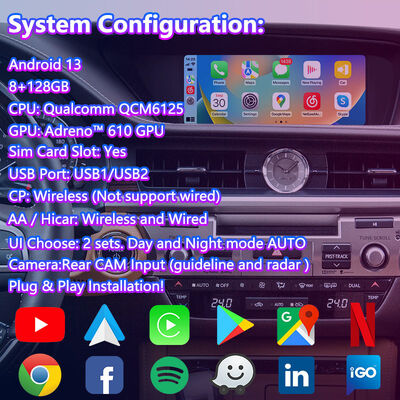 Lsailt Android Navigasi Multimedia Screen untuk 2012-2018 Lexus ES 300h ES250 ES350 ES300H