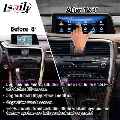 Layar Carplay Multimedia Android Lsailt untuk 2016-2019 Lexus RX RX450h RX350 RX200t RX300 RX450L RX350L