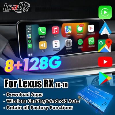 CarPlay/Android Multimedia System Lexus Video Interface untuk RX450H RX350 12.3 Inch 2016-2021 Terintegrasi YouTube, NetFlix,Android Auto