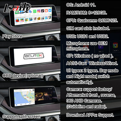 CarPlay/Android Multimedia System Lexus Video Interface untuk RX450H RX350 12.3 Inch 2016-2021 Terintegrasi YouTube, NetFlix,Android Auto