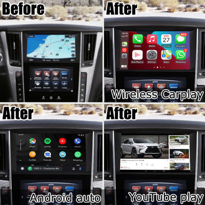 Antarmuka GPS carplay, 8+128GB Android 11 navigasi kotak antarmuka untuk Infiniti Q50 / Q60