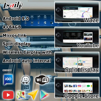 Lexus LC500 LC500h GPS Navigation Box antarmuka video carplay nirkabel dan android auto youtube Google play