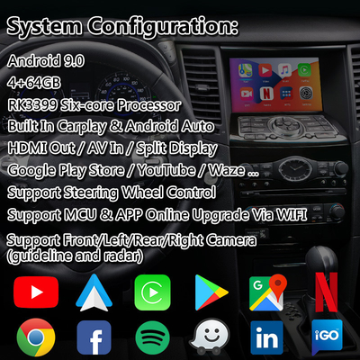4 + 64GB Nirkabel Android Auto Antarmuka Android Carplay Untuk Infiniti QX70 QX50 QX60 Q70