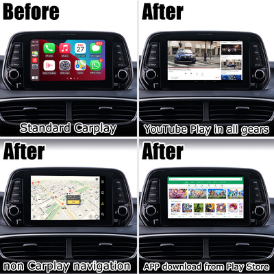 Antarmuka Video Mobil Android 9.0 AI Box USB HDMI Untuk mobil Hyundai Kia dengan carplay