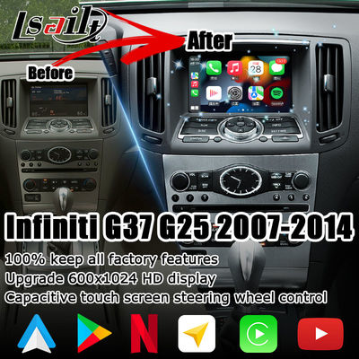 GPS Navigasi NISSAN Multimedia Antarmuka Android Carplay 1.8G Untuk Infiniti G37 G25 Navihome