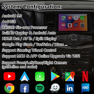 Lsailt Android Multimedia Interface untuk Nissan Patrol Y62 Dengan Wireless Carplay