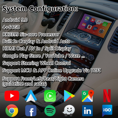 Lsailt Android Multimedia Video Interface untuk Infiniti EX35 Dengan Wireless Carplay android auto
