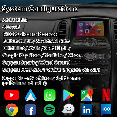 Lsailt Android Carplay Interface untuk Infiniti EX30D EX35 EX37 Dengan Wireless Android Auto